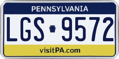PA license plate LGS9572