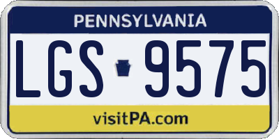 PA license plate LGS9575