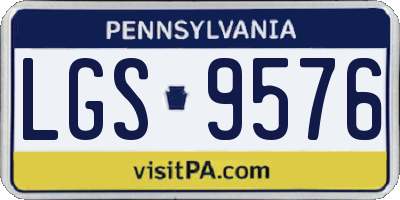 PA license plate LGS9576