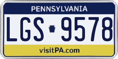 PA license plate LGS9578