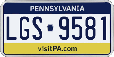 PA license plate LGS9581