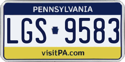 PA license plate LGS9583