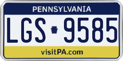 PA license plate LGS9585