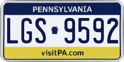 PA license plate LGS9592