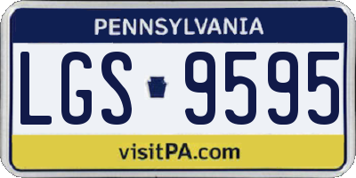 PA license plate LGS9595