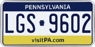PA license plate LGS9602