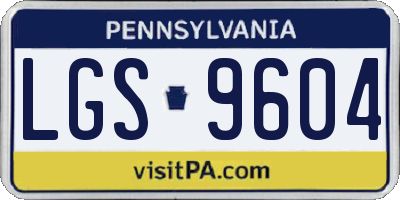 PA license plate LGS9604