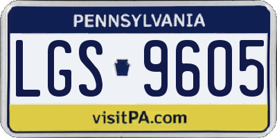 PA license plate LGS9605