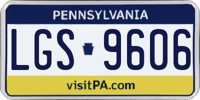 PA license plate LGS9606