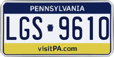 PA license plate LGS9610
