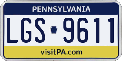 PA license plate LGS9611