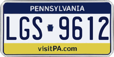 PA license plate LGS9612
