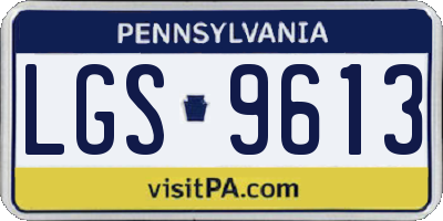 PA license plate LGS9613