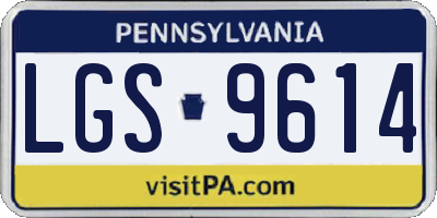 PA license plate LGS9614