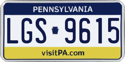 PA license plate LGS9615
