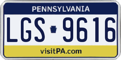 PA license plate LGS9616