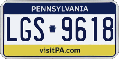 PA license plate LGS9618