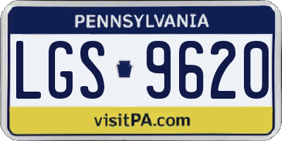 PA license plate LGS9620