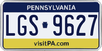 PA license plate LGS9627