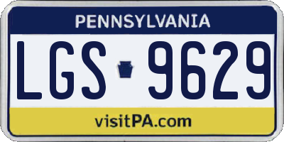 PA license plate LGS9629