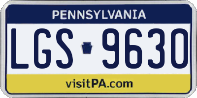 PA license plate LGS9630