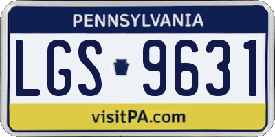 PA license plate LGS9631