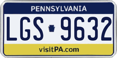 PA license plate LGS9632