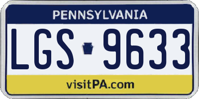 PA license plate LGS9633