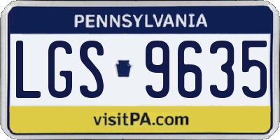 PA license plate LGS9635