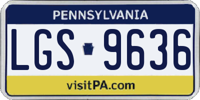 PA license plate LGS9636