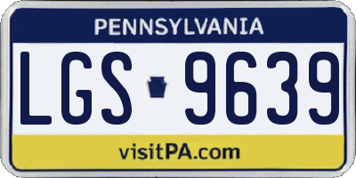 PA license plate LGS9639