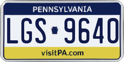 PA license plate LGS9640