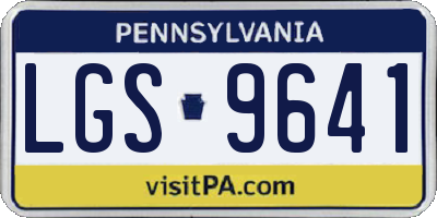 PA license plate LGS9641