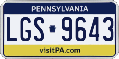 PA license plate LGS9643