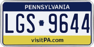 PA license plate LGS9644