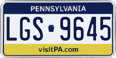 PA license plate LGS9645