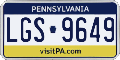 PA license plate LGS9649
