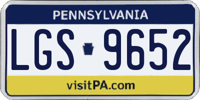PA license plate LGS9652