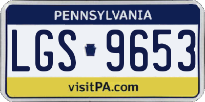PA license plate LGS9653