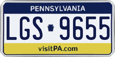 PA license plate LGS9655