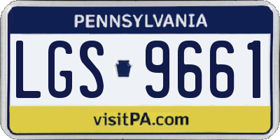 PA license plate LGS9661
