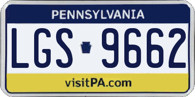 PA license plate LGS9662