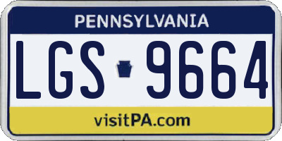 PA license plate LGS9664