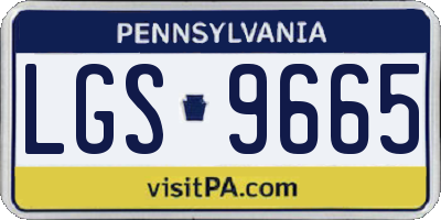 PA license plate LGS9665