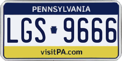 PA license plate LGS9666