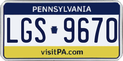PA license plate LGS9670