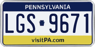 PA license plate LGS9671
