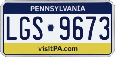 PA license plate LGS9673