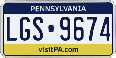 PA license plate LGS9674