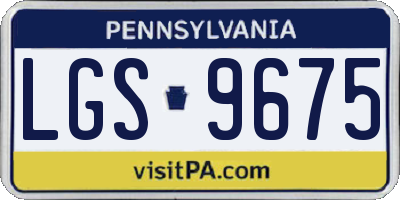 PA license plate LGS9675